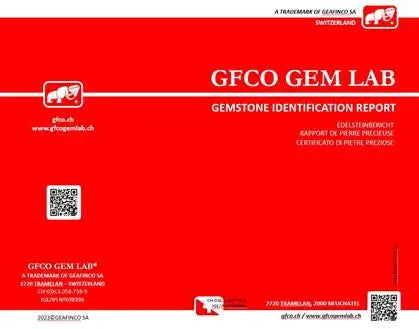 Certificat gemmologique GFCO