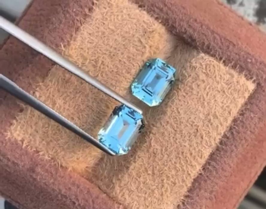 Paire aigue-marine 3.25 ct.